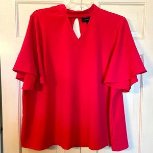 Lane Bryant V Front Cut Out Top Hot Pink Sz 24W